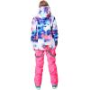 imageWomens Ski Jackets and Pants Set Windproof Waterproof Insulated Snowsuit Winter Warm Snowboarding Snow CoatPurple02