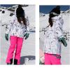 imageWomens Ski Jackets and Pants Set Windproof Waterproof Insulated Snowsuit Winter Warm Snowboarding Snow CoatWhite