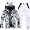imageMens Jacket and Pants Set Insulated Waterproof Waterproof Snowboard Snowsuits for Snow Sport04white