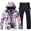 imageMens Jacket and Pants Set Insulated Waterproof Waterproof Snowboard Snowsuits for Snow Sport05black