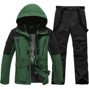 imageMens Jacket and Pants Set Insulated Waterproof Waterproof Snowboard Snowsuits for Snow Sport01agblack
