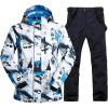 imageMens Winter Windproof Waterproof Snowsuit Snowboard Jacket and Ski Pants for Snow SportBlack