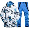 imageMens Winter Windproof Waterproof Snowsuit Snowboard Jacket and Ski Pants for Snow SportBlue