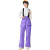 imageGS SNOWING Women Baggy Ski Pants Men Snow Bibs Snowboard Overall Insulated Windproof Waterproof for Winter Outdoor SportsPurple