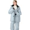 imageGS SNOWING Womens Ski Jackets and Pants Set Windproof Waterproof Snowboard Jacket Bibs Two Piece Ski Suits384gy1622bk