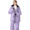imageGS SNOWING Womens Ski Jackets and Pants Set Windproof Waterproof Snowboard Jacket Bibs Two Piece Ski Suits384pp1622bk