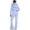 imageGS SNOWING Womens Ski Suit One Piece Snowsuit Winter Snow Snowboard Slim Insulated Jumpsuits Waterproof WindproofLight Blue