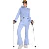 imageGS SNOWING Womens Ski Suit One Piece Snowsuit Winter Snow Snowboard Slim Insulated Jumpsuits Waterproof WindproofLight Blue