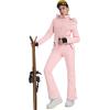 imageGS SNOWING Womens Ski Suit One Piece Snowsuit Winter Snow Snowboard Slim Insulated Jumpsuits Waterproof WindproofPink