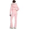 imageGS SNOWING Womens Ski Suit One Piece Snowsuit Winter Snow Snowboard Slim Insulated Jumpsuits Waterproof WindproofPink