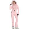 imageGS SNOWING Womens Ski Suit One Piece Snowsuit Winter Snow Snowboard Slim Insulated Jumpsuits Waterproof WindproofPink