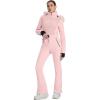 imageGS SNOWING Womens Ski Suit One Piece Snowsuit Winter Snow Snowboard Slim Insulated Jumpsuits Waterproof WindproofPink