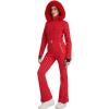 imageGS SNOWING Womens Ski Suit One Piece Snowsuit Winter Snow Snowboard Slim Insulated Jumpsuits Waterproof WindproofRed