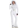 imageGS SNOWING Womens Ski Suit One Piece Snowsuit Winter Snow Snowboard Slim Insulated Jumpsuits Waterproof WindproofWhite