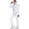 imageGS SNOWING Womens Ski Suit One Piece Snowsuit Winter Snow Snowboard Slim Insulated Jumpsuits Waterproof WindproofWhite
