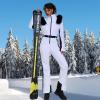 imageGS SNOWING Womens Ski Suit One Piece Snowsuits Snowboard Outdoor Insulated Waterproof Windproof Slim Fit Overalls Jumpsuits02whiteblack