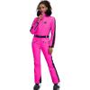 imageGS SNOWING Womens Ski Suit One Piece Snowsuits Snowboard Ski Outfit Faux Fur Collar Slim Jumpsuit Jacket Insulated WindproofRose