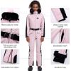 imageGS SNOWING Womens Ski Suit One Piece Snowsuits Snowboard Ski Outfit Faux Fur Collar Slim Jumpsuit Jacket Insulated WindproofWhite