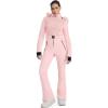 imageGS SNOWING Womens Ski Suit One Piece Snowsuit Winter Snow Snowboard Slim Insulated Jumpsuits Waterproof WindproofPink