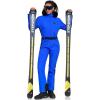 imageGS SNOWING Womens Ski Suit One Piece Snowsuits Snowboard Ski Outfit Faux Fur Collar Slim Jumpsuit Jacket Insulated WindproofRoyal Blue