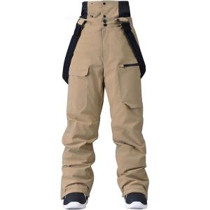 imageGS SNOWING Women Baggy Ski Pants Men Snow Bibs Snowboard Overall Insulated Windproof Waterproof for Winter Outdoor SportsKhaki
