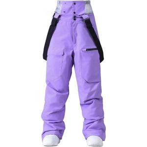 imageGS SNOWING Women Baggy Ski Pants Men Snow Bibs Snowboard Overall Insulated Windproof Waterproof for Winter Outdoor SportsPurple