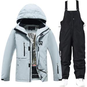 imageGS SNOWING Womens Ski Jackets and Pants Set Windproof Waterproof Snowboard Jacket Bibs Two Piece Ski Suits384gy1622bk