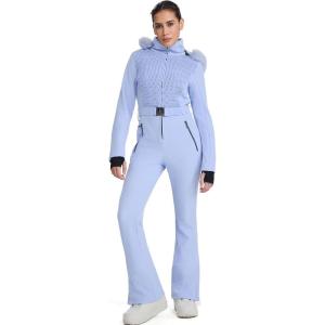 imageGS SNOWING Womens Ski Suit One Piece Snowsuit Winter Snow Snowboard Slim Insulated Jumpsuits Waterproof WindproofLight Blue