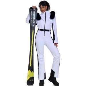 imageGS SNOWING Womens Ski Suit One Piece Snowsuits Snowboard Outdoor Insulated Waterproof Windproof Slim Fit Overalls Jumpsuits02whiteblack
