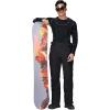 imageGS SNOWING Mens Snow Insulated Pants Winter Warm Ski Pant Outdoor Waterproof Snowboard Bibs with SuspendersBlack