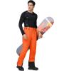 imageGS SNOWING Mens Snow Insulated Pants Winter Warm Ski Pant Outdoor Waterproof Snowboard Bibs with SuspendersOrange