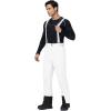 imageGS SNOWING Mens Snow Insulated Pants Winter Warm Ski Pant Outdoor Waterproof Snowboard Bibs with SuspendersWhite