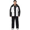 imageMens Ski Jacket and Pants Set Insulated Waterproof Waterproof Snow Suit Winter Outdoor Warm SnowsuitsBkwtblack