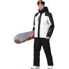 imageMens Ski Jacket and Pants Set Insulated Waterproof Waterproof Snow Suit Winter Outdoor Warm SnowsuitsBkwtblack