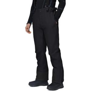 imageGS SNOWING Mens Snow Insulated Pants Winter Warm Ski Pant Outdoor Waterproof Snowboard Bibs with SuspendersBlack