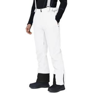 imageGS SNOWING Mens Snow Insulated Pants Winter Warm Ski Pant Outdoor Waterproof Snowboard Bibs with SuspendersWhite