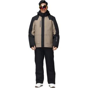 imageMens Ski Jacket and Pants Set Insulated Waterproof Waterproof Snow Suit Winter Outdoor Warm SnowsuitsBkkkblack