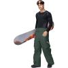imageGS SNOWING Mens Ski Pants Super Baggy Snow Snowboard Insulated Waterproof Windproof Loose Cargo Pant for Outdoor SportsGreen