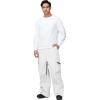 imageGS SNOWING Mens Ski Pants Super Baggy Snow Snowboard Insulated Waterproof Windproof Loose Cargo Pant for Outdoor SportsWhite