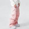 imageGS SNOWING Women Men Snow Pants Baggy Snowboard Panst Insulated Waterproof Windproof Loose Ski Sport for CouplesPink