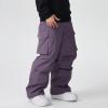 imageGS SNOWING Women Men Snow Pants Baggy Snowboard Panst Insulated Waterproof Windproof Loose Ski Sport for CouplesPurple