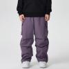 imageGS SNOWING Women Men Snow Pants Baggy Snowboard Panst Insulated Waterproof Windproof Loose Ski Sport for CouplesPurple
