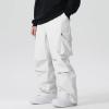 imageGS SNOWING Women Men Snow Pants Baggy Snowboard Panst Insulated Waterproof Windproof Loose Ski Sport for CouplesWhite