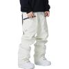 imageGS SNOWING Womens Insulated Snow Ski Pants Snowboarding Skiing Bibs Waterproof Windproof Hiking Outdoor PantsWhite