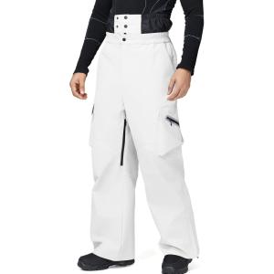 imageGS SNOWING Mens Ski Pants Super Baggy Snow Snowboard Insulated Waterproof Windproof Loose Cargo Pant for Outdoor SportsWhite