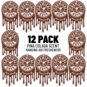 imageChemical Guys Hanging Air Freshener Variety Scent Pack 12 Pack Great for Cars Trucks SUVs RVs Home Garage Workspace Dorm Room ampamp More 4 x 3 Packs Black Frost Cherry Pina Colada  AIR40404Pina Colada