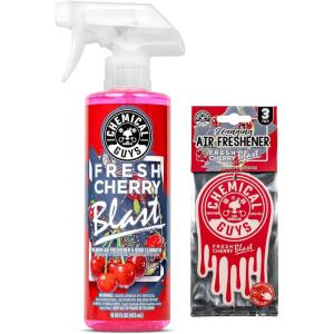 imageChemical Guys Fresh Cherry Blast Air Freshener and Odor Eliminator 16 fl oz with 3 Pack of Hanging Air Fresheners Great for Cars Trucks SUVs RVs Home Office Dorm Room ampamp MoreFresh Cherry
