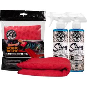 imageChemical Guys Streak Free Glass ampamp Window Cleaner Ammonia Free ampamp Safe on Tinted Windows 2 Pack 16 fl oz  Waffle Weave Glass ampamp Window Microfiber Towel Red  24quotx16quot