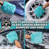 imageChemical Guys MIC49302 Chenille Premium ScratchFree Microfiber Wash Mitt Lime Green 96quot x 23quot x 7quot 2 PackTurquoise