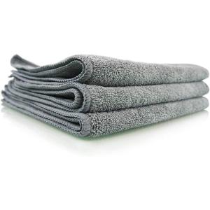 imageChemical Guys MIC35303 Workhorse Professional Grade Microfiber Towel Black Safe for Car Wash Home Cleaning ampamp Pet Drying Cloths 16quot x 16quot Pack of 3Gray